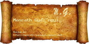 Menrath Gyöngyi névjegykártya